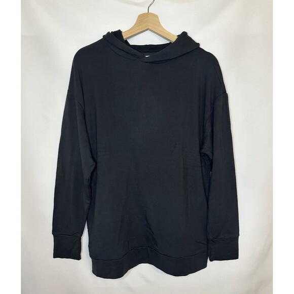 AERIE OFFLINE Black Oversized Black Soft‎ Pullover Hoodie Womens SMALL NWT - Picture 1 of 7